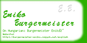 eniko burgermeister business card